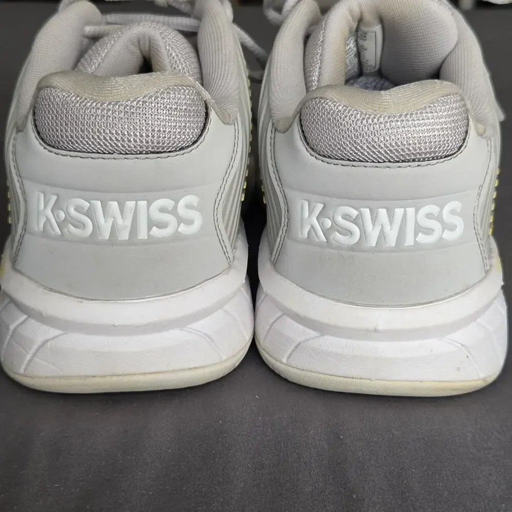 K Swiss Hypercourt Express 2 Womens US 11 White Gray Yellow Athletic Shoes